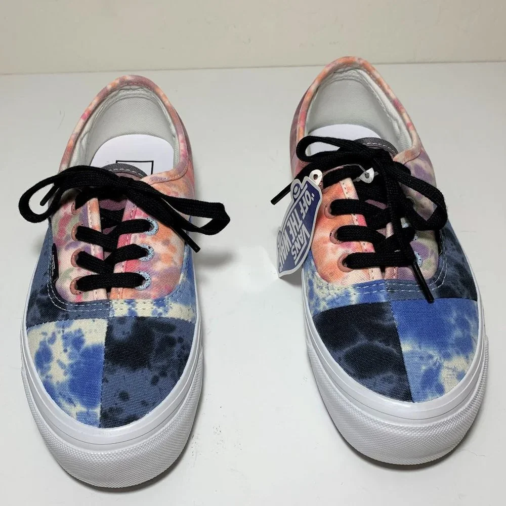 Vans Authentic 44 DX Tie Dye Sneakers Anaheim Factory Low Top Patchwork Size 6.5